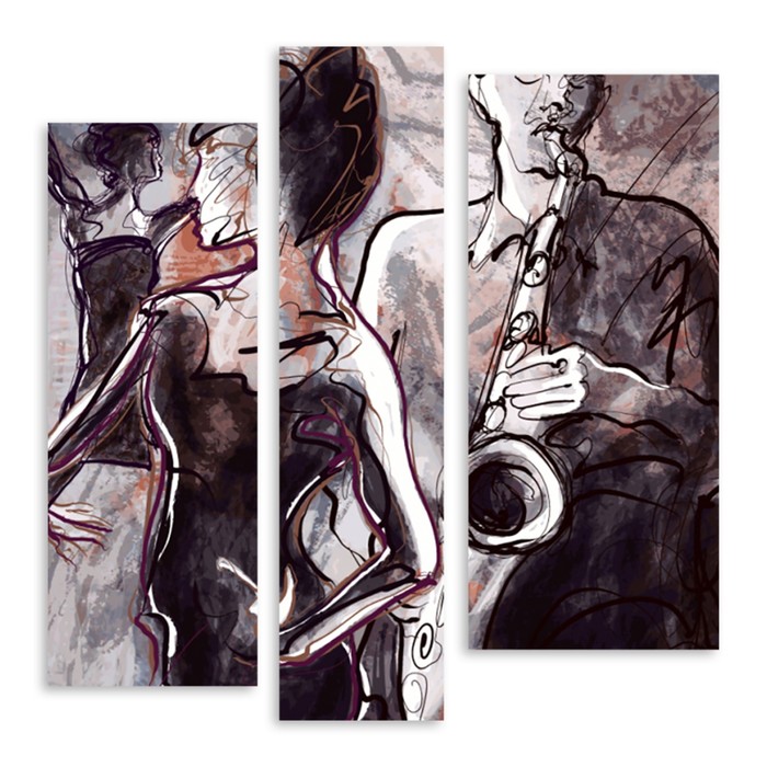 Модульная картина на стекле "Музыкальное настроние" 120*120 см