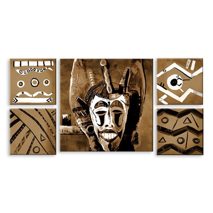 Модульная картина "В маске" 150*45 см