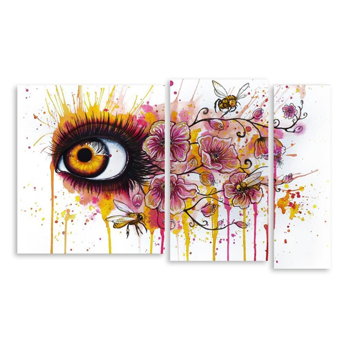 Модульная картина на стекле "Весенний взгляд" 150*90 см