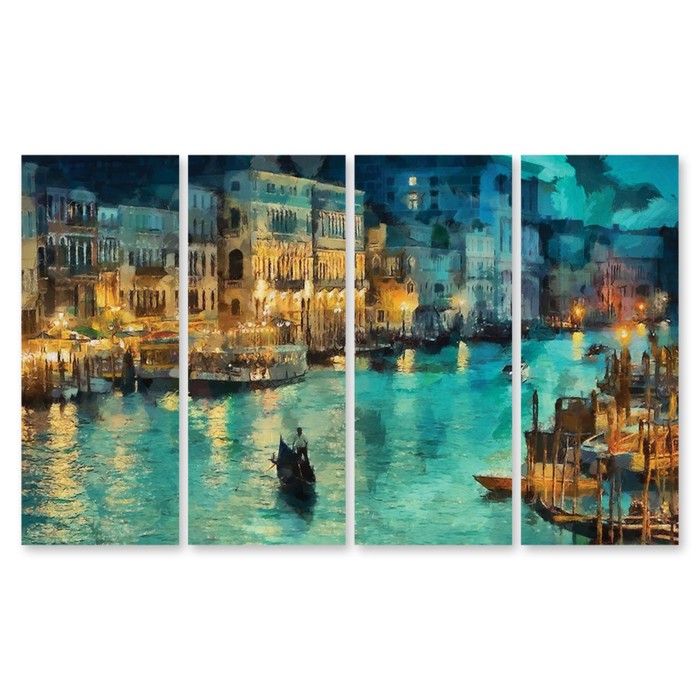 Модульная картина на стекле "Голубая Венеция" 150*90 см