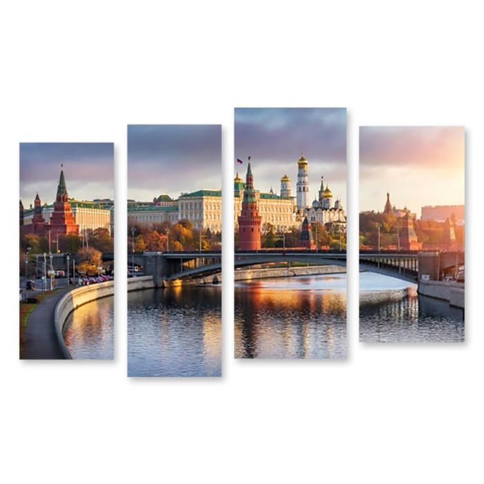 Модульная картина на стекле "Красавица Москва" 150*93 см