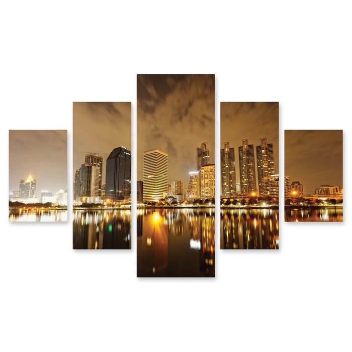 Модульная картина "Ночной мегаполис" 120*71 см