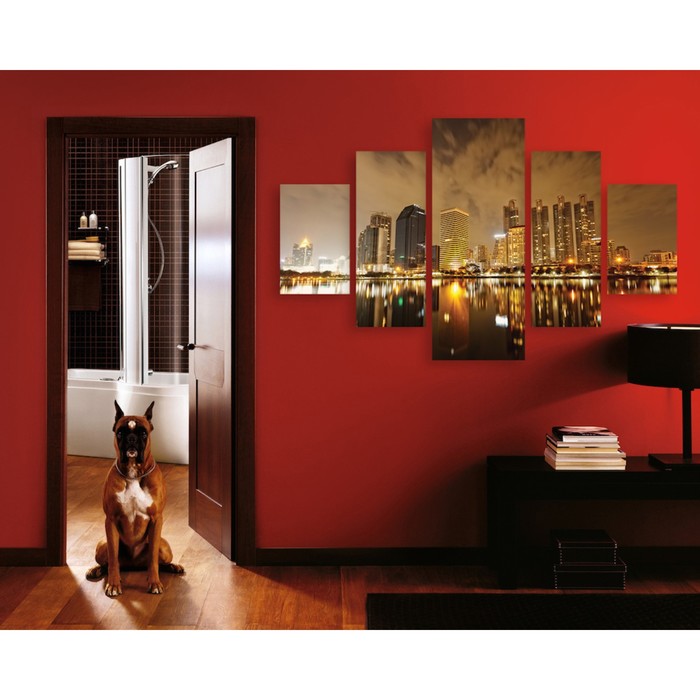 Модульная картина "Ночной мегаполис" 120*71 см