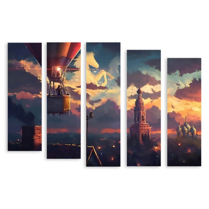 Модульная картина "Старая Москва" 90*60 см