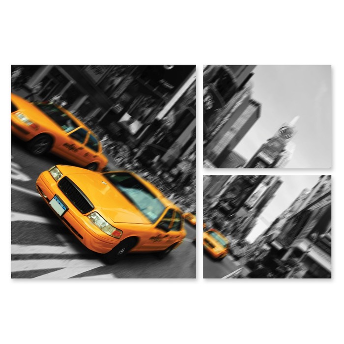 Модульная картина на стекле "Такси в Нью-Йорке" 150*100 см