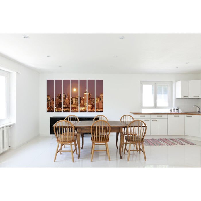 Модульная картина на стекле "Мегаполис" 150*83 см