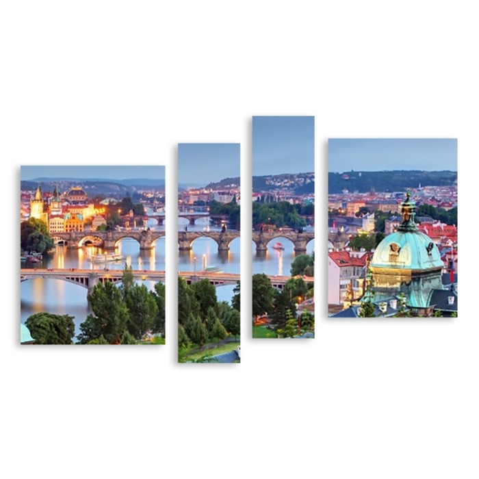 Модульная картина "Вечерняя Прага" 120*69 см