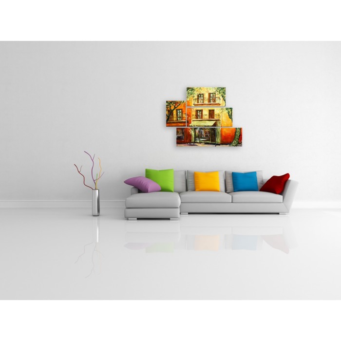 Модульная картина на стекле "Уютный магазинчик" 90*68 см