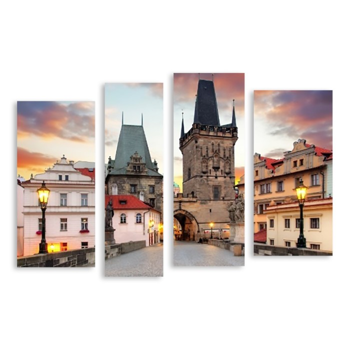 Модульная картина "Улочки Праги" 150*98 см