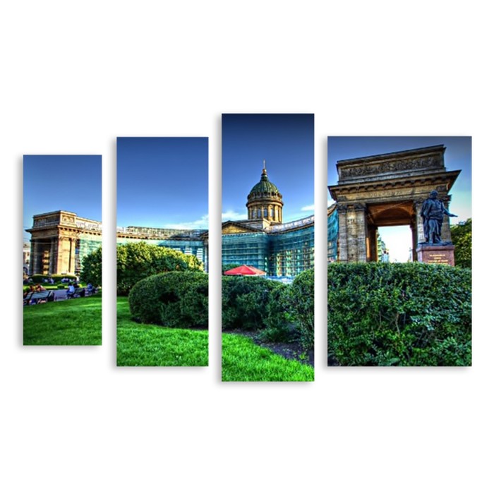 Модульная картина на стекле "Казанский собор" 120*85 см