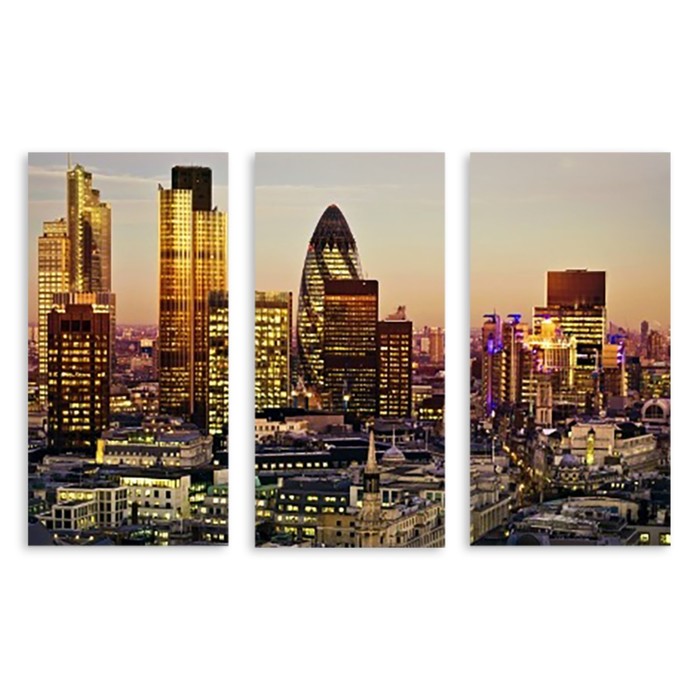 Модульная картина на стекле "Небоскрёбы Лондона" 120*76 см