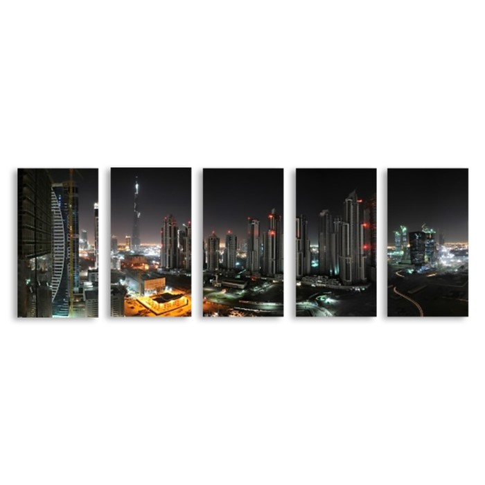 Модульная картина на стекле "Небоскрёбы" 90*30 см