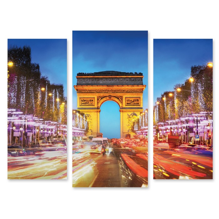Модульная картина на стекле "Триумфальная арка. Париж" 90*69 см