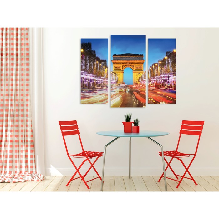 Модульная картина на стекле "Триумфальная арка. Париж" 120*92 см