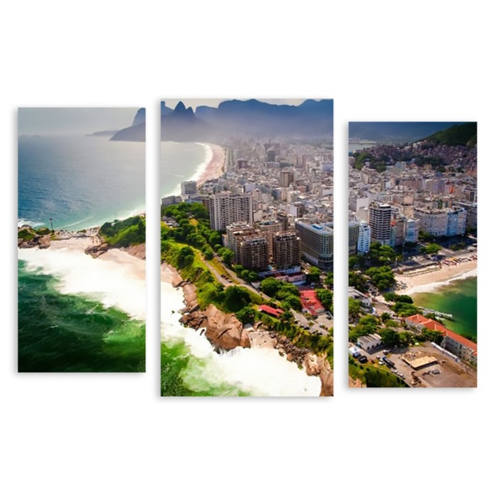 Модульная картина на стекле "Пляж Рио" 150*98 см