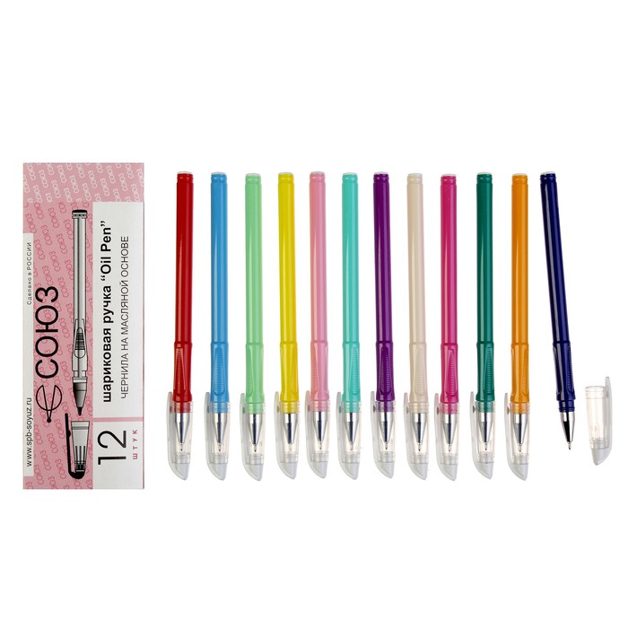 Ручка шариковая Союз масл.осн. OIL PEN 0.5 цветной микс. стержень синий