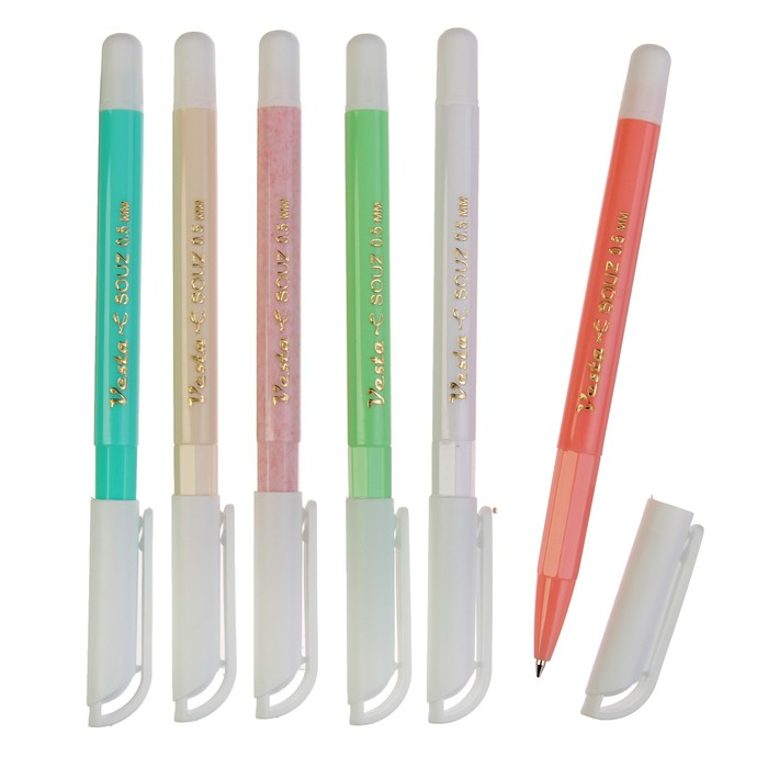 Ручка шариковая Союз масл.осн. Vesta 0.7 цветной микс, синий стержень