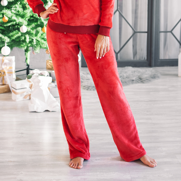 Брюки женские KAFTAN "Пингвин" бордовые, р-р 40-42, 100% п/э, велсофт