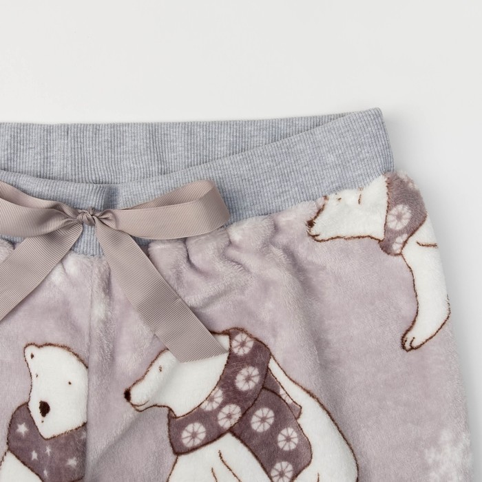 Брюки женские KAFTAN "White bear" серые, р-р 40-42, 100% п/э, велсофт