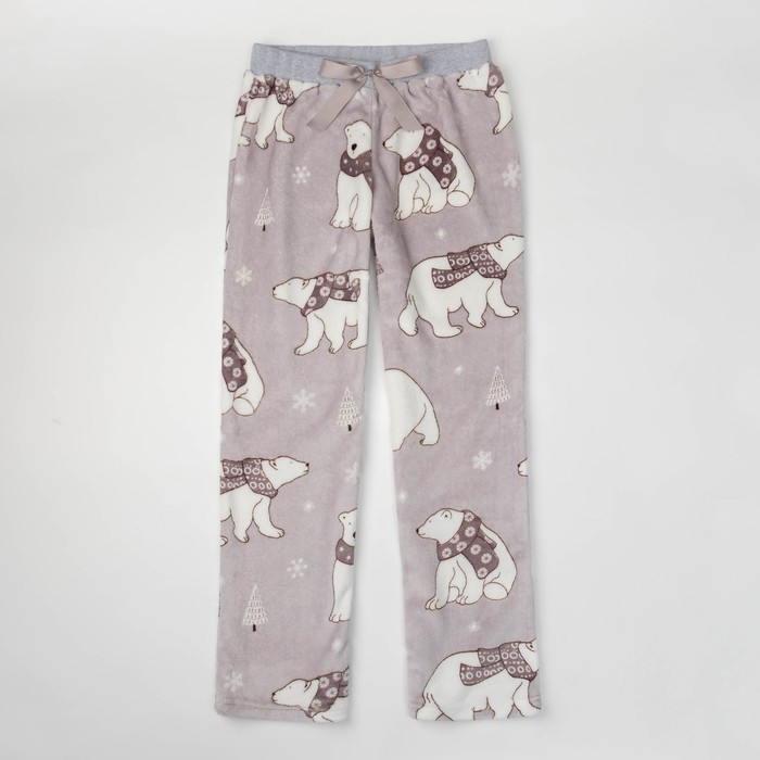 Брюки женские KAFTAN "White bear" серые, р-р 44-46, 100% п/э, велсофт