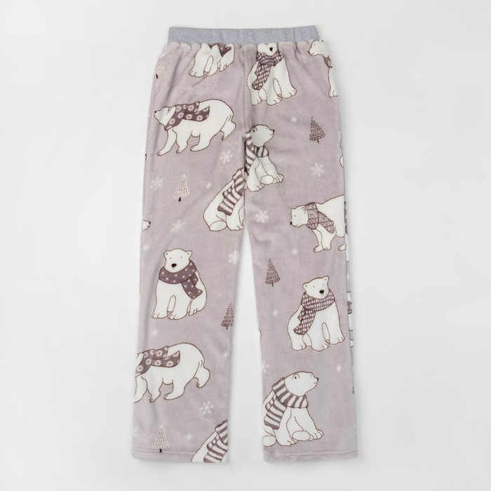 Брюки женские KAFTAN "White bear" серые, р-р 48-50, 100% п/э, велсофт