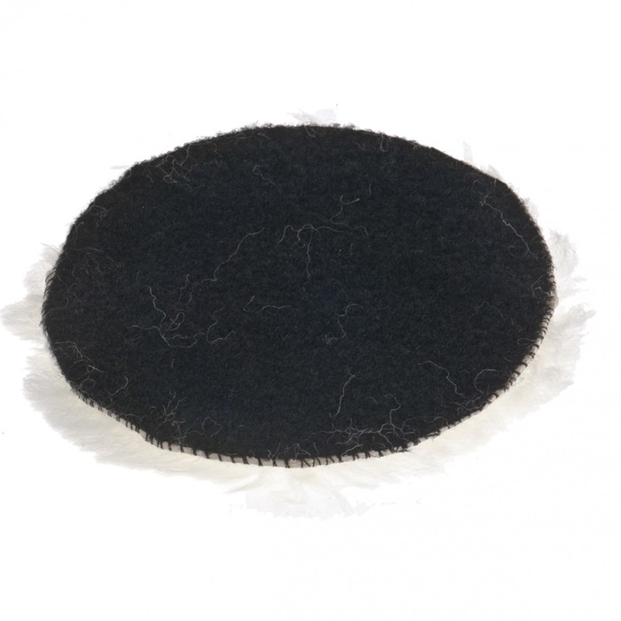 Насадка полировальная MATRIX, "под липучку", 125 мм, натуральная шерсть