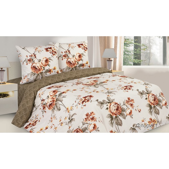 КПБ "Флорист" дуэт, 215х220 см, 145х215 см-2 шт., 70х70 см-2 шт., поплин