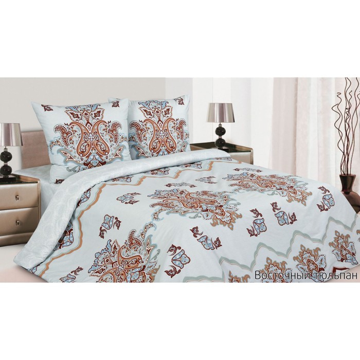 КПБ "Восточный тюльпан" евро, 215х220 см, 200х220 см, 70х70 см-2 шт., поплин