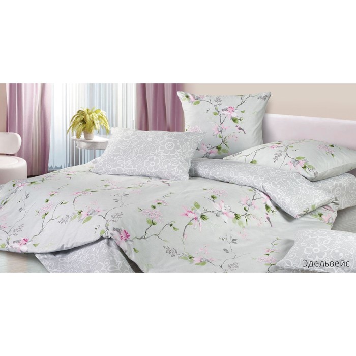 КПБ "Эдельвейс" 1,5 сп., 150х215 см, 145х215 см, 70х70 см-2 шт., сатин