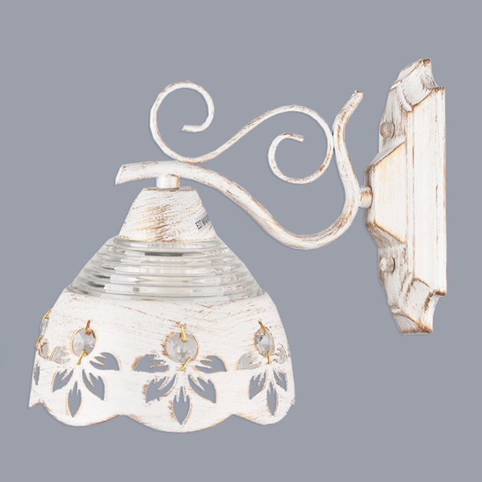 Бра "Гелена" 1х40Вт E27 белый патина 22x14x21 см.