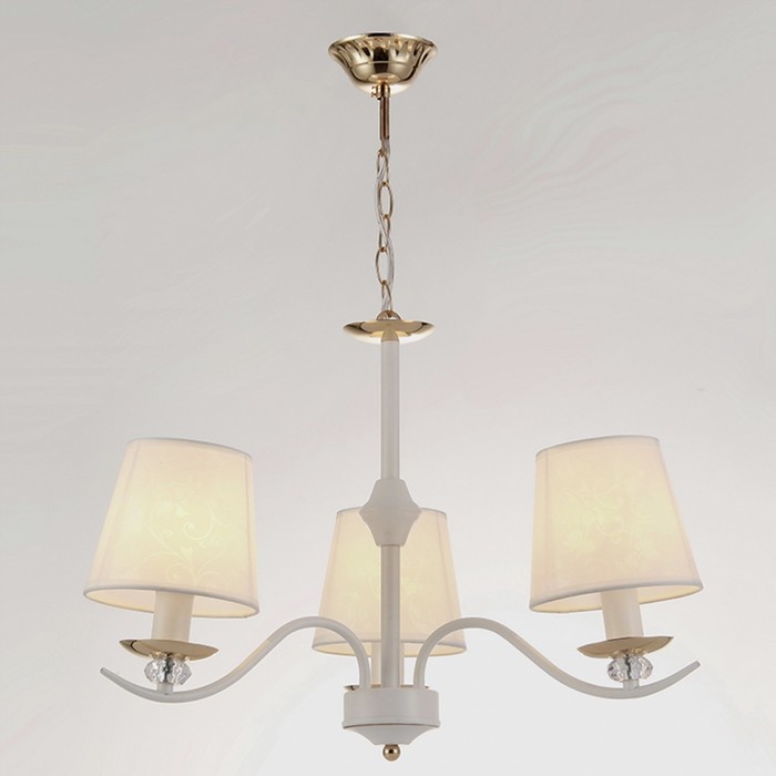 Люстра "Астильба" 3х40Вт E14 белый/золото 56x56x59 см.