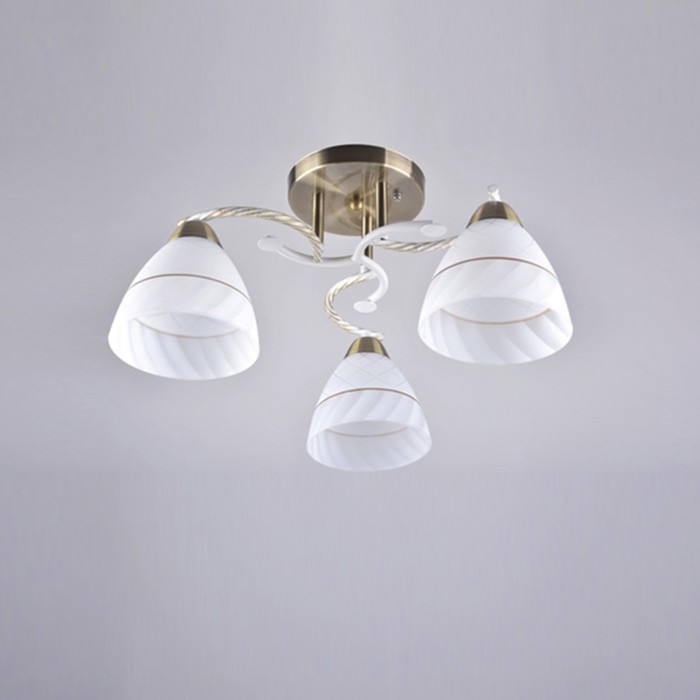 Люстра "Аманда" 3х40Вт E27 белый-бронза 53,5x43,5x23 см.