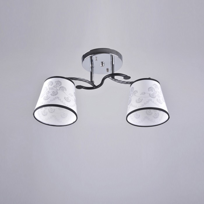 Люстра "Аманда" 2х40Вт E27 хром-черный 44x15x24 см.