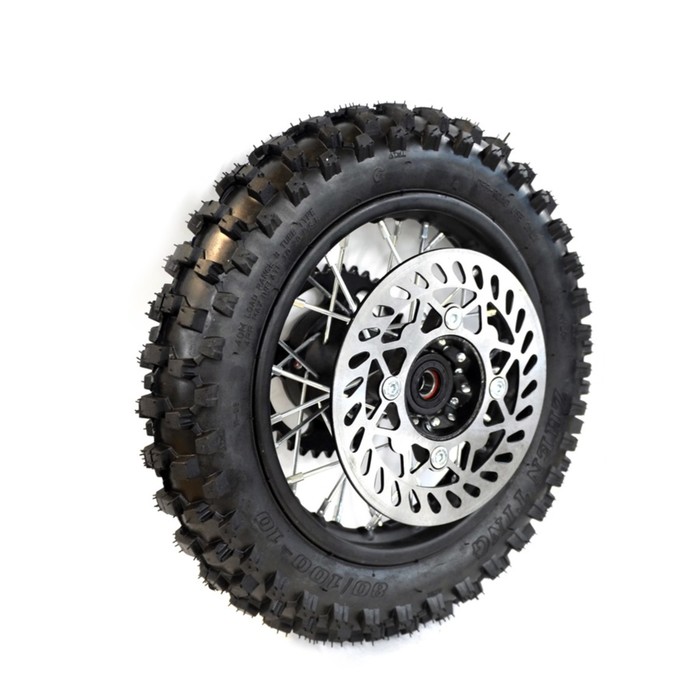 Колесо кросс в сборе, заднее 80/100-10, стальной обод резина Zhen Ting, 110S