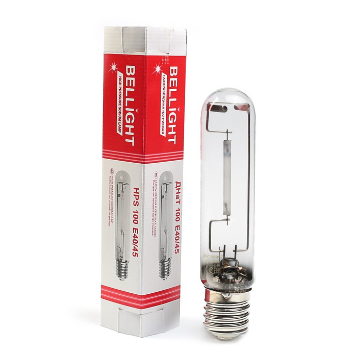 Лампа натриевая BELLIGHT ДНАТ 100 Вт Е40 BL, Е40, 100 Вт, 220 В, 9000 Лм, 2500К, прозрачная