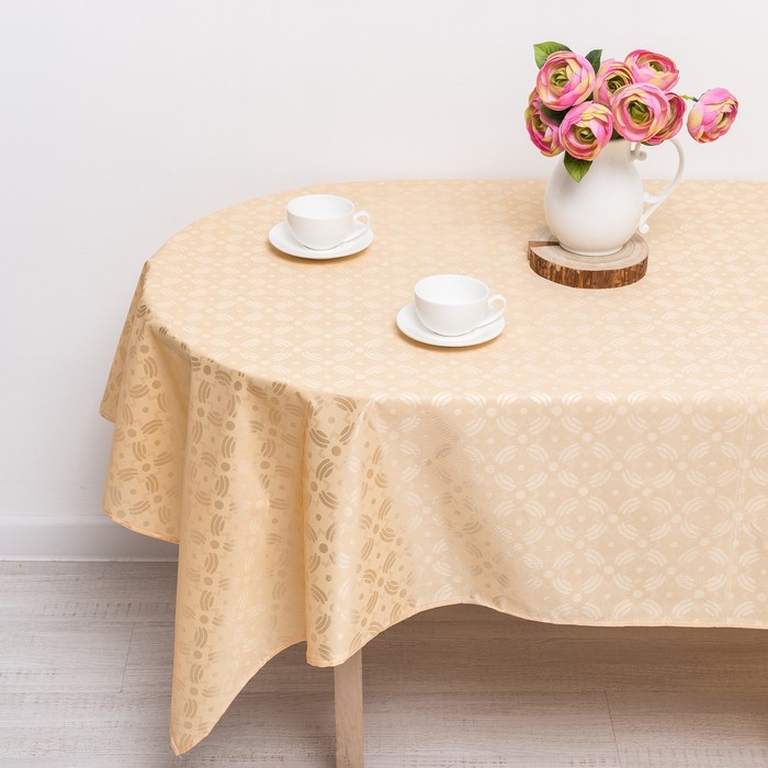 Скатерть "Латте" 140х210 см трикот,принт МИКС, 100% п/э