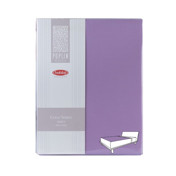 Простыня, размер 220х240 см, цвет лиловый
