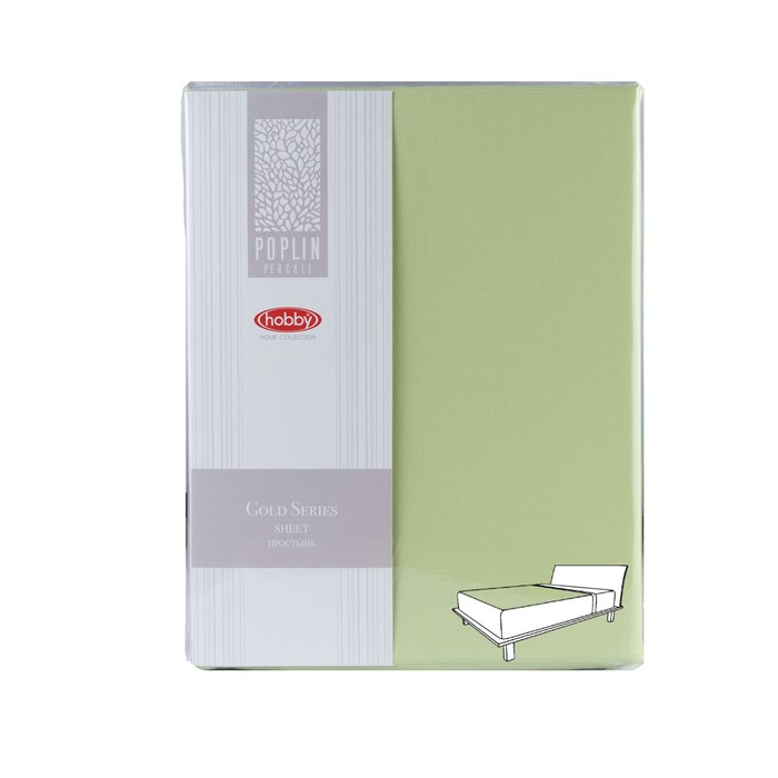 Простыня, размер 220х240 см, цвет зелёный