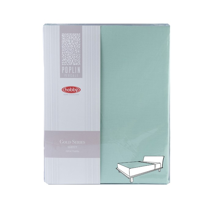 Простыня на резинке, размер 180х200 см, цвет минт