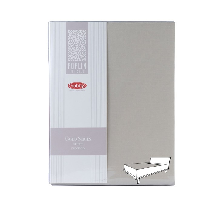 Простыня на резинке, размер 100х200 см, цвет бежевый