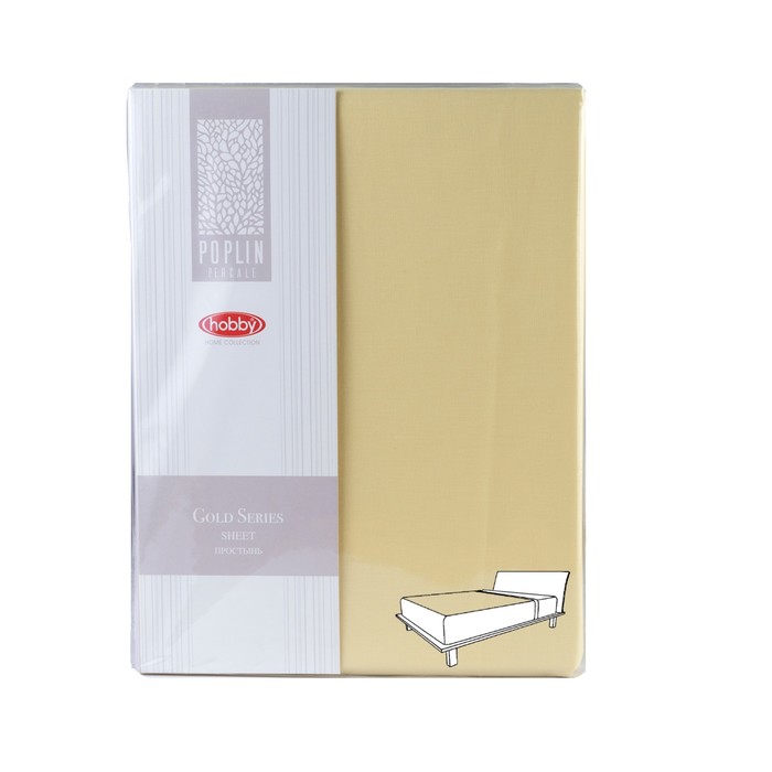 Простыня, размер 220х240 см, цвет жёлтый