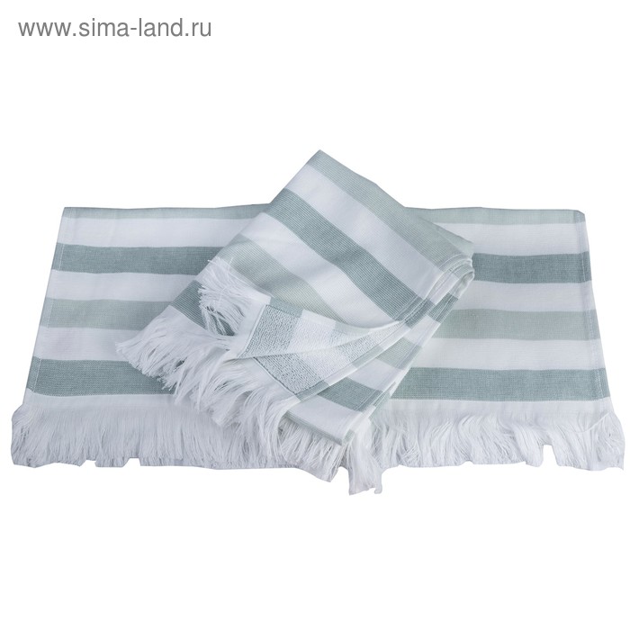 фото Полотенце stripe, размер 70 × 140 см, зелёный hobby home collection