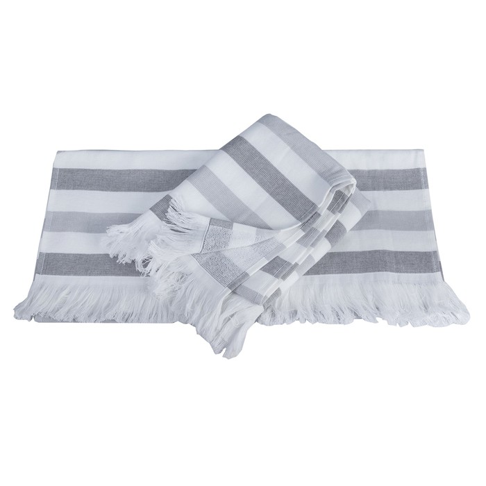 Полотенце махровое Stripe, размер 70х140 см, серый, 340 г/м2