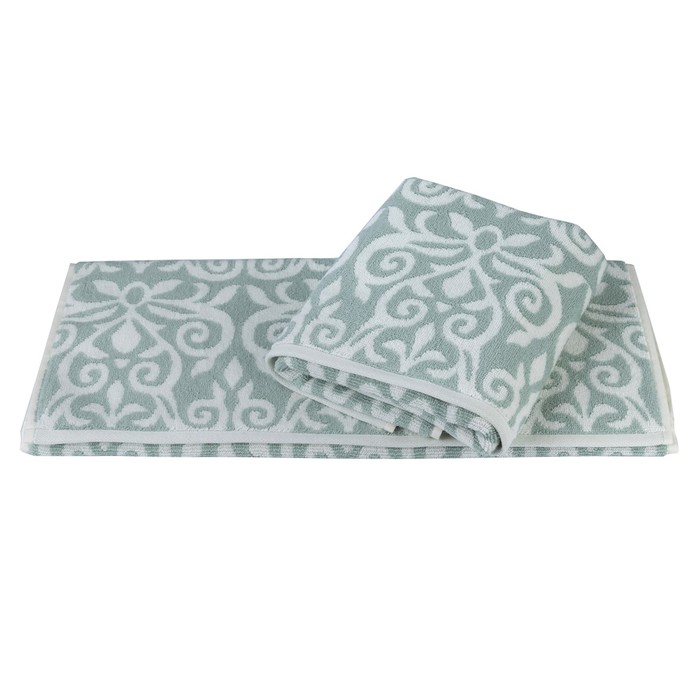 Полотенце махровое Valensiya, размер 70х140 см, зелёный, 530 г/м2