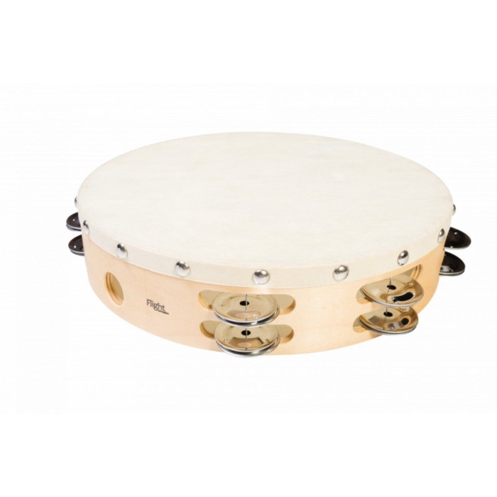 Тамбурин FLIGHT FT10-16 с 16 джинглами, Размер: 10' (25cм) Состав: дерево, металл