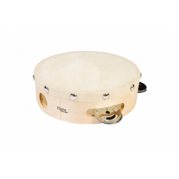 Тамбурин FLIGHT FT 6-4 с 4 джинглами, Размер: 6' (15cм), Состав: дерево, металл