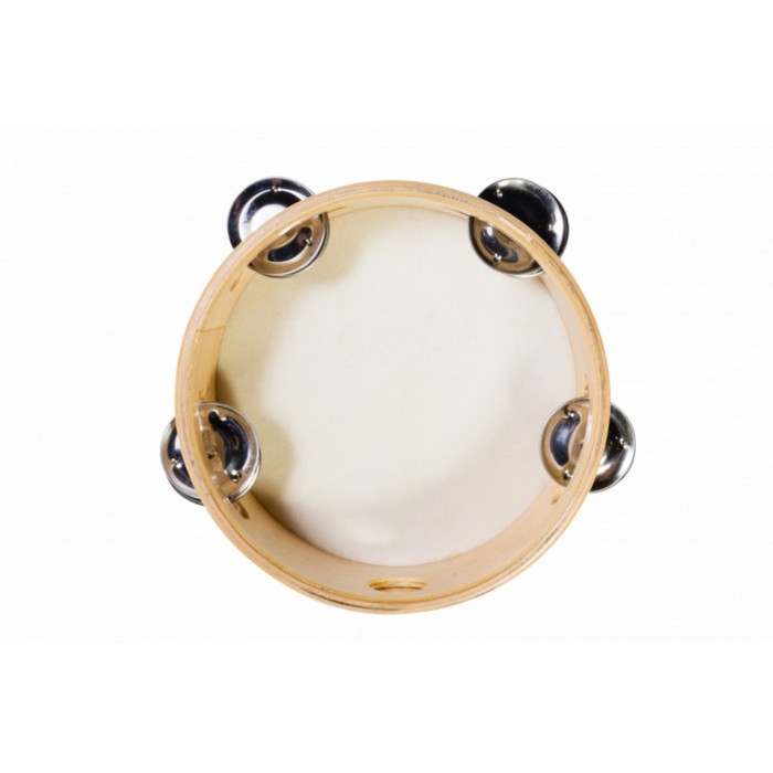 Тамбурин FLIGHT FT 6-4 с 4 джинглами, Размер: 6' (15cм), Состав: дерево, металл