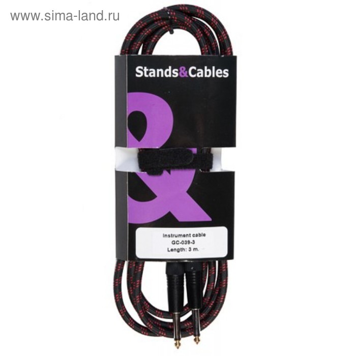 фото Кабель stands & cables gc-039-3 - распаянный инструментальный jack-jack,3 м.