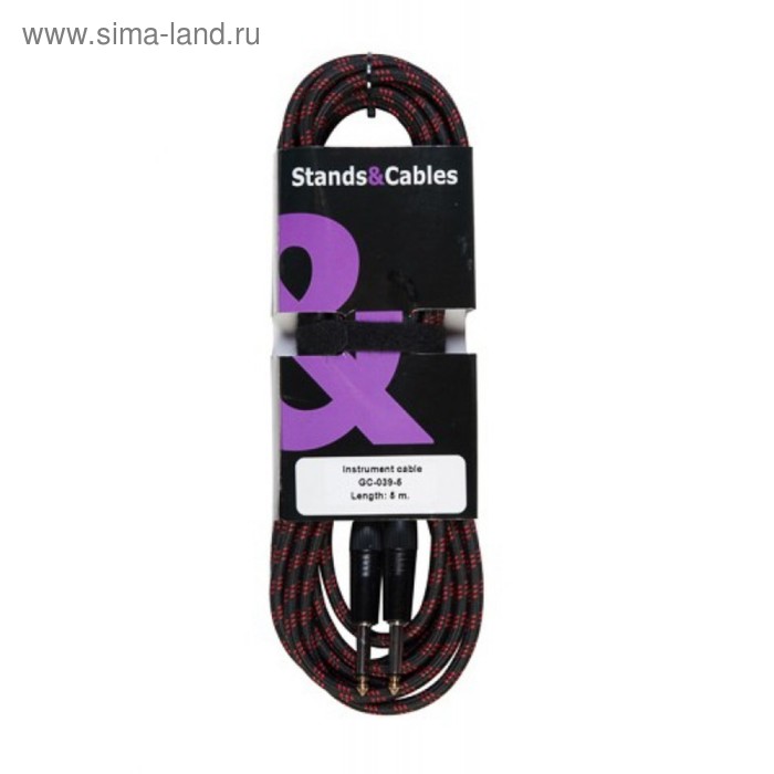 

Кабель STANDS & CABLES GC-039-5 - распаянный инструментальный Jack-Jack,5 м.