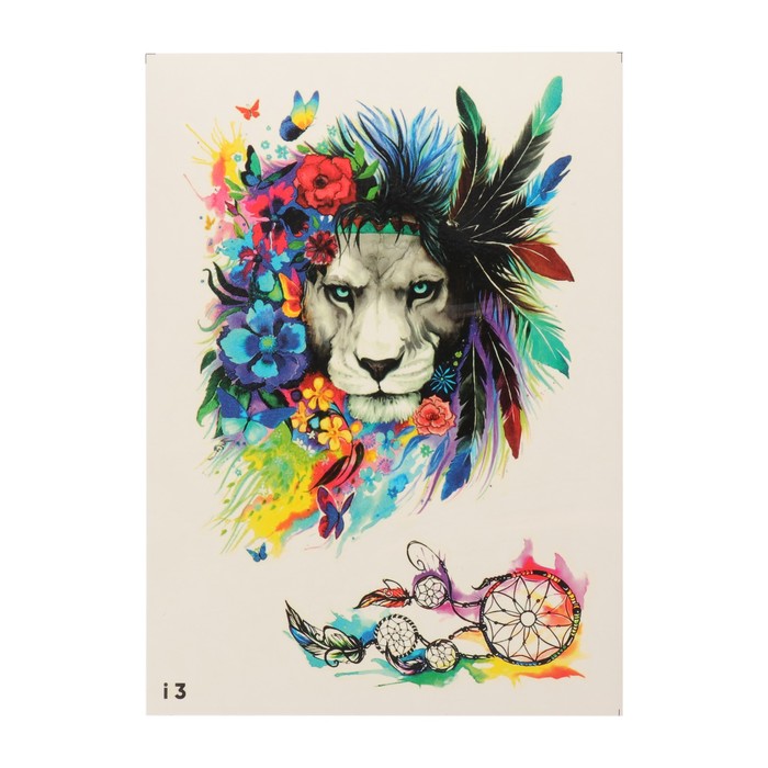 Татуировка переводная "Ловец снов. Лев" (003)